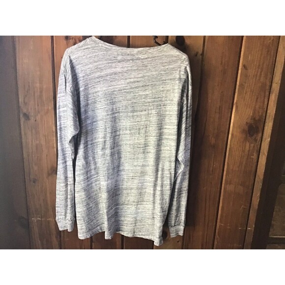 PINK Woman Top Sz L Gray Long Sleeves Mesh Inset Crew Neck Sporty Athletic - Picture 5 of 5